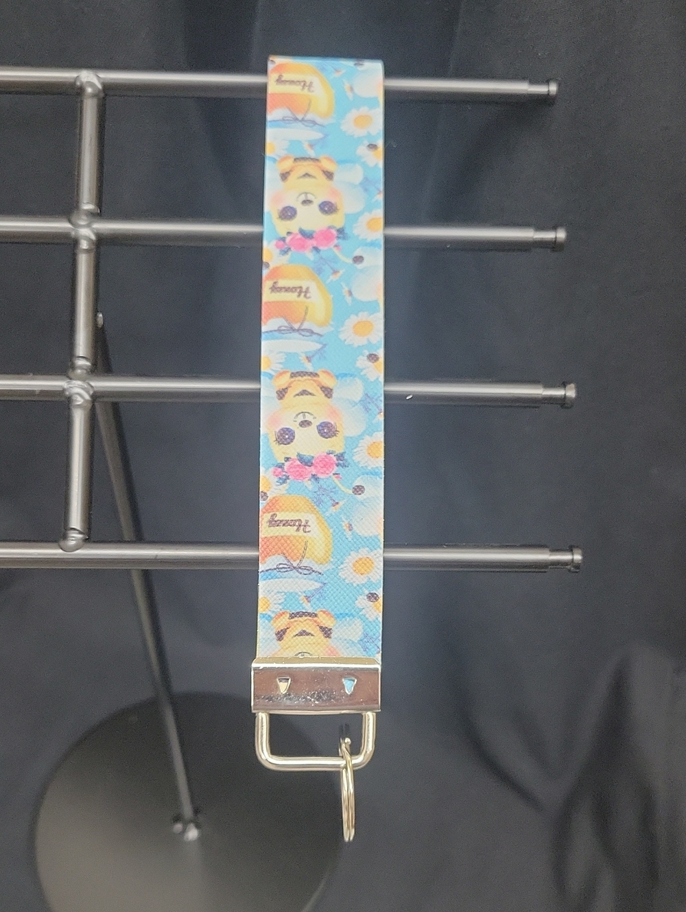Kids Blue Cartoon Key Wristlet Strap